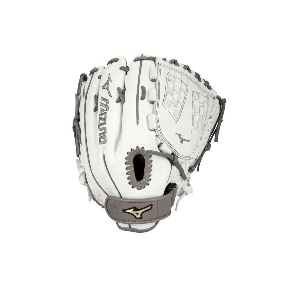 Guantes Mizuno Prime Elite Pitcher/Outfield Fastpitch 12.5" Mujer Blancas/Gris Baratas ADXH-81560